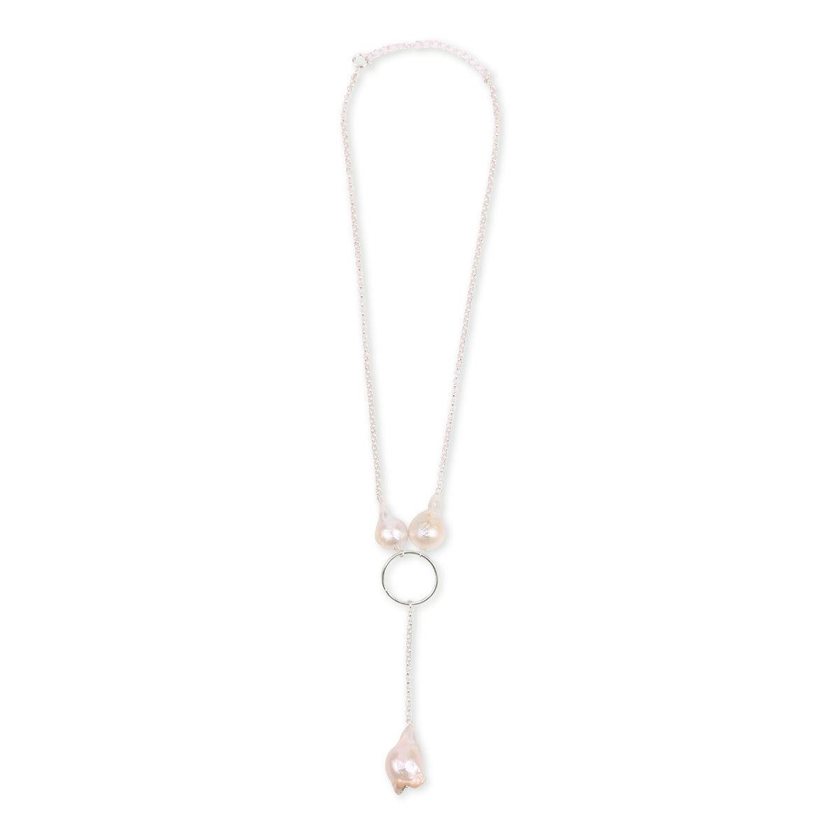 Baroque Pearl & Chain Y Necklace (Project Handmade)