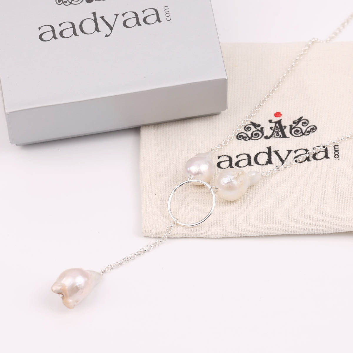 Baroque Pearl & Chain Y Necklace (Project Handmade)