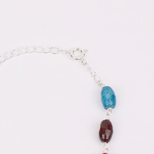 Triangle Y Necklace with Multicolour Agate (Project Handmade)