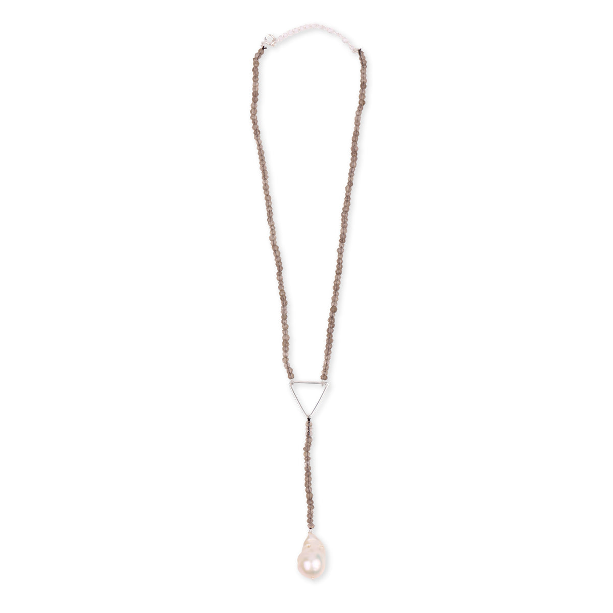 Triangle Y Necklace with Smoky Quartz (Project Handmade)
