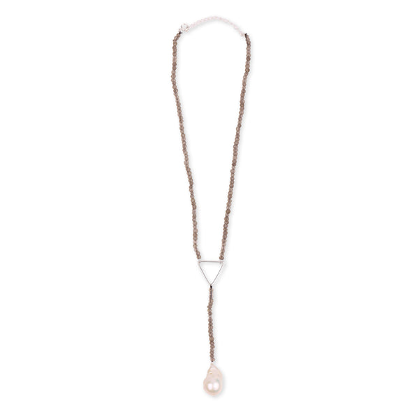 Triangle Y Necklace with Smoky Quartz (Project Handmade)