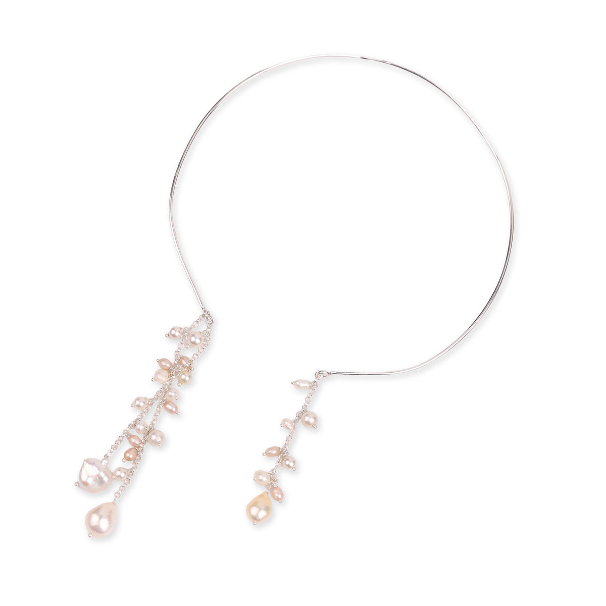 Pearl Cluster Hasli Necklace (Project Handmade)