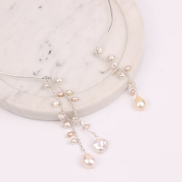 Pearl Cluster Hasli Necklace (Project Handmade)