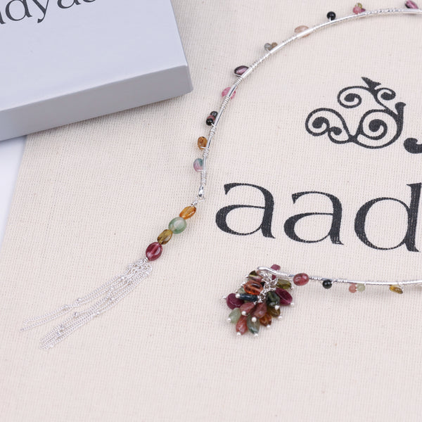 Tourmaline Cluster & Chain Hasli Necklace (Project Handmade)