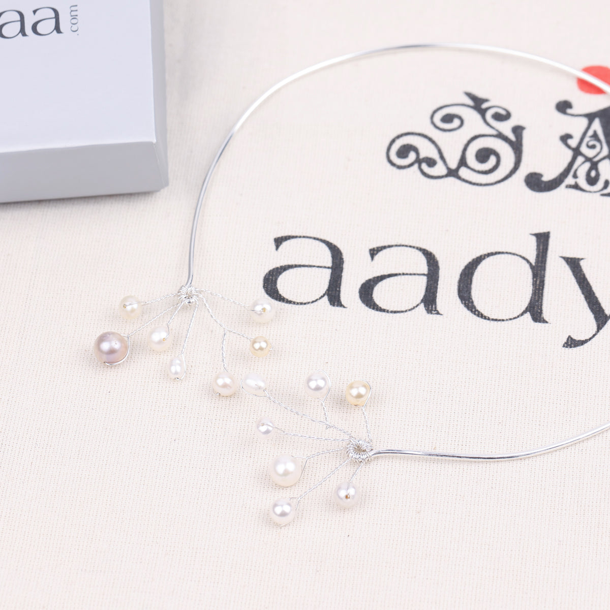 Freshwater Pearl Twisted Hasli Necklace (Project Handmade)