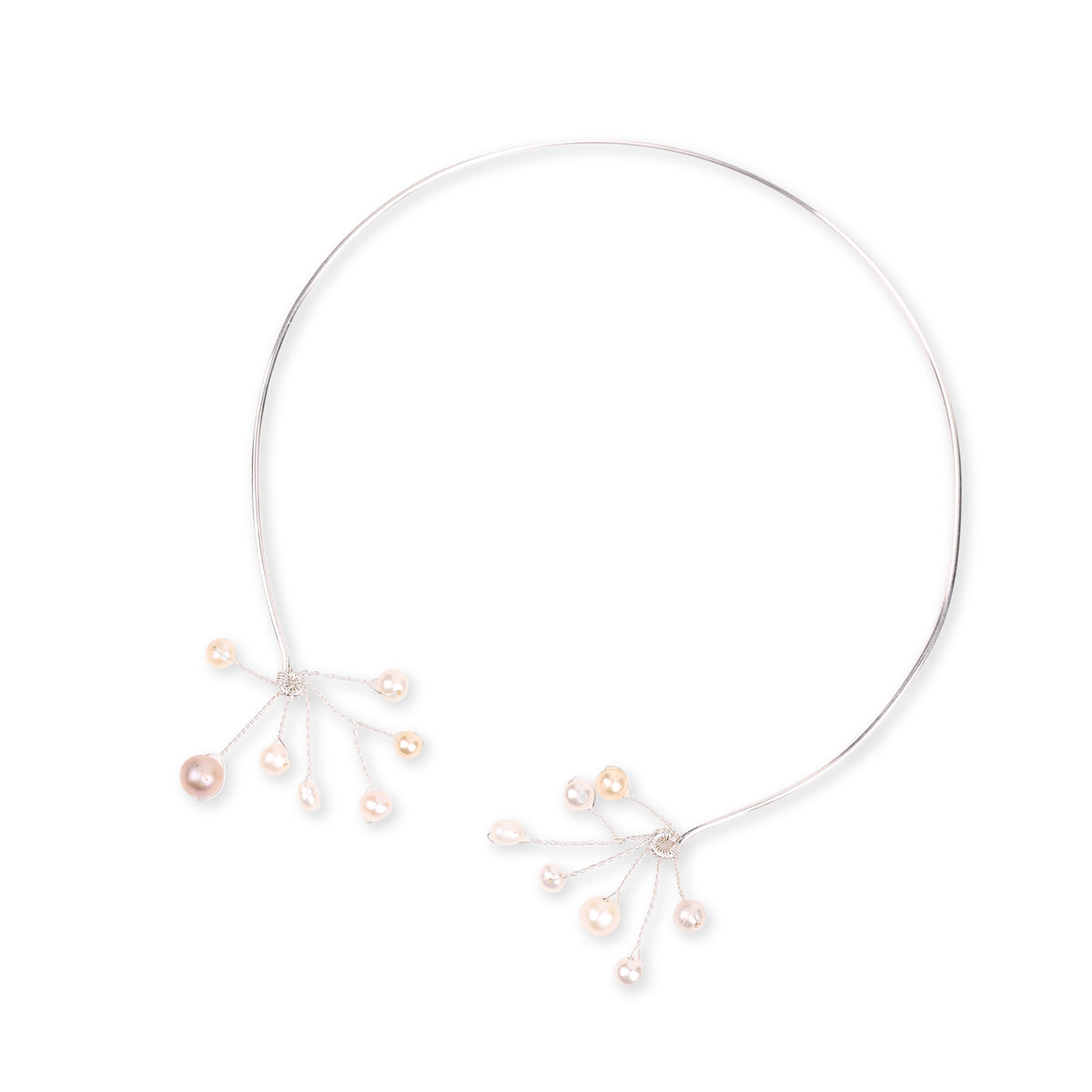 Freshwater Pearl Twisted Hasli Necklace (Project Handmade)