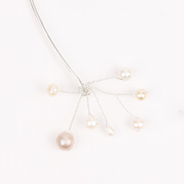 Freshwater Pearl Twisted Hasli Necklace (Project Handmade)