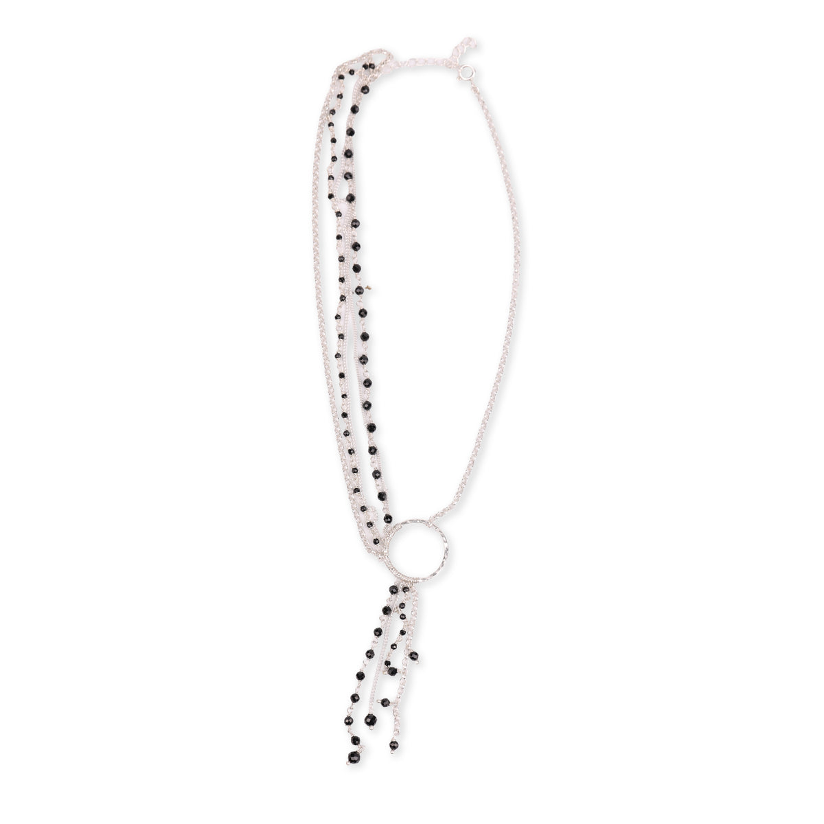 Multilayered Asymmetrical Necklace with Black Spinel (Project Handmade)