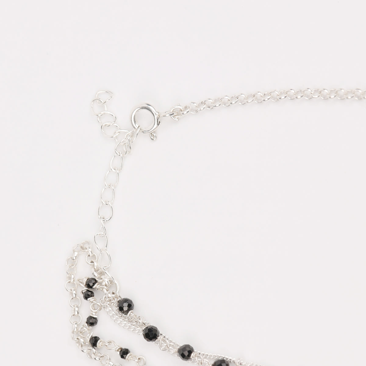 Multilayered Asymmetrical Necklace with Black Spinel (Project Handmade)