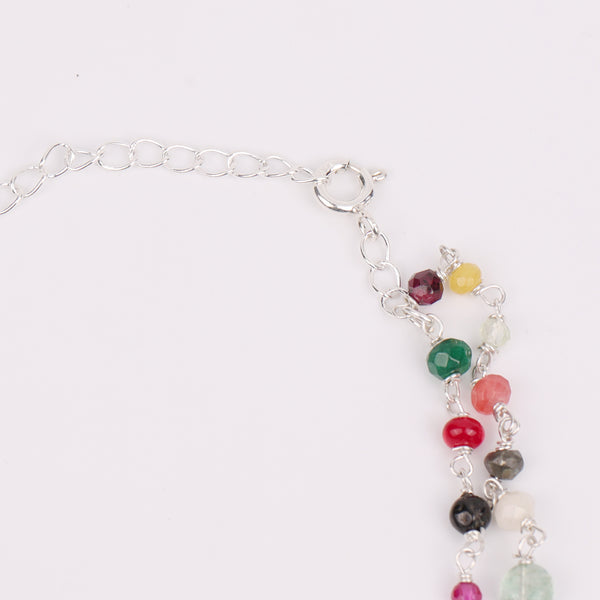 Heart Layered Necklace with Multicolour Stones (Project Handmade)