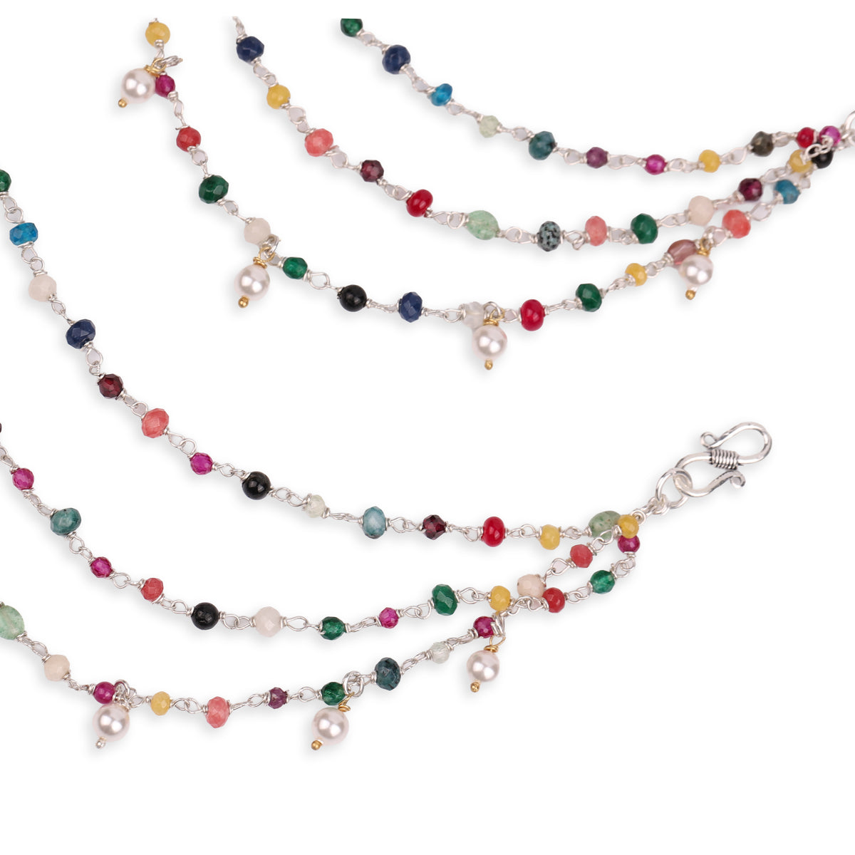 Multicolour Layered Silver Vel (Project Handmade)