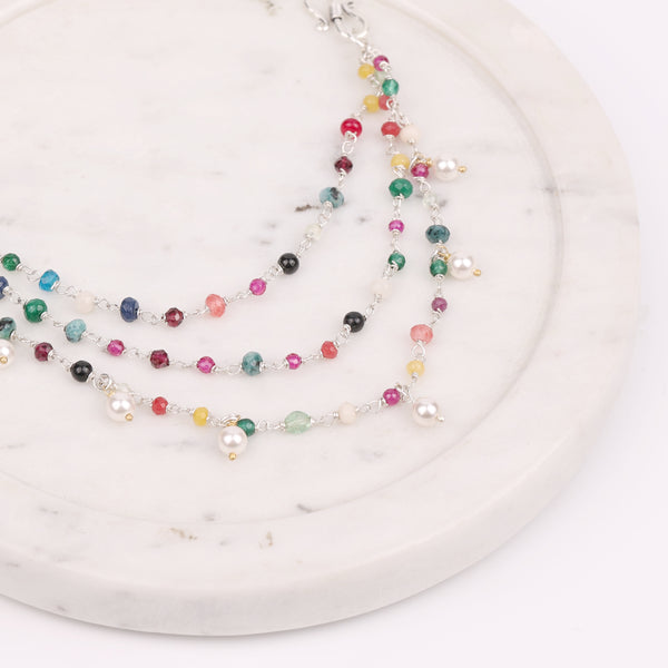 Multicolour Layered Silver Vel (Project Handmade)