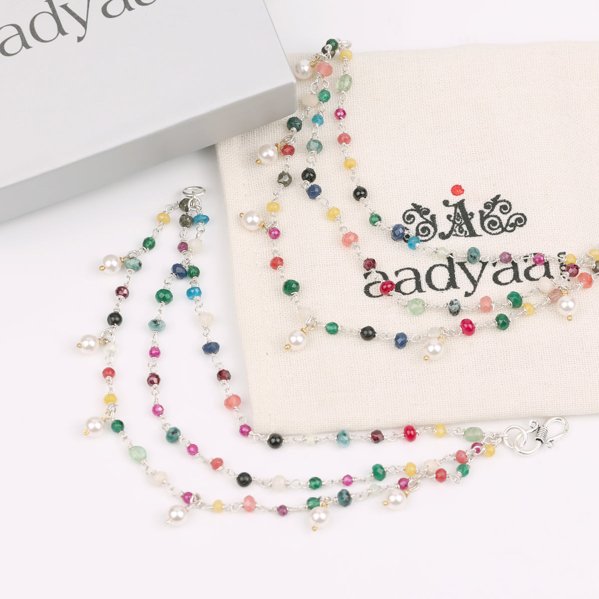 Multicolour Layered Silver Vel (Project Handmade)