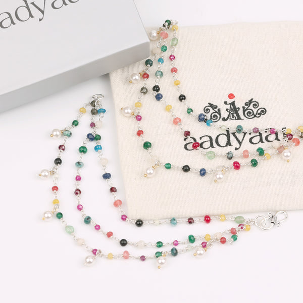 Multicolour Layered Silver Vel (Project Handmade)