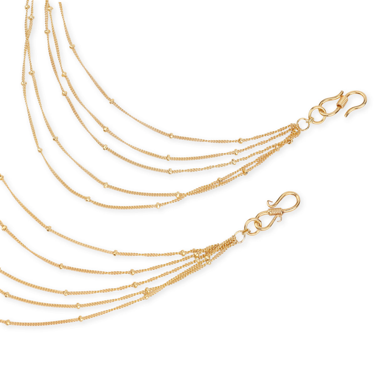 Beaded Layered Silver Vel | 22K Gold-Plated (Project Handmade)