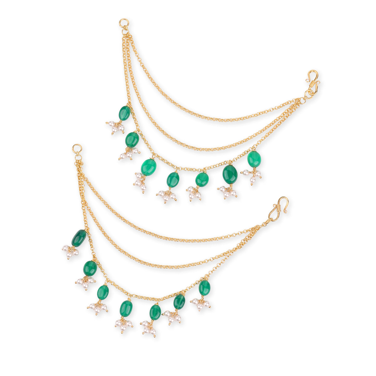 Green Onyx Silver Vel | 22K Gold-Plated (Project Handmade)