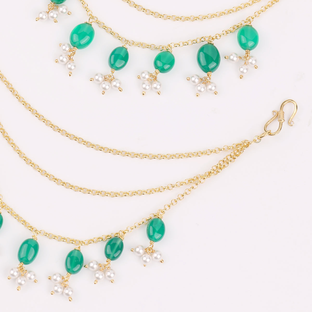 Green Onyx Silver Vel | 22K Gold-Plated (Project Handmade)