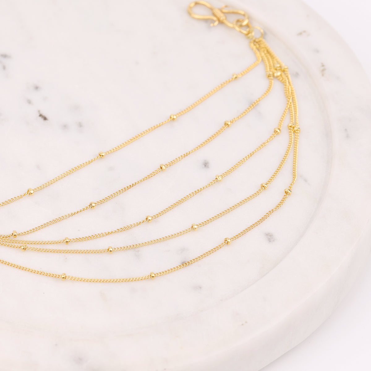 Beaded Layered Silver Vel | 22K Gold-Plated (Project Handmade)