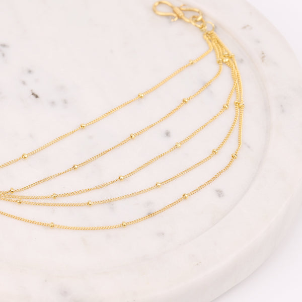 Beaded Layered Silver Vel | 22K Gold-Plated (Project Handmade)