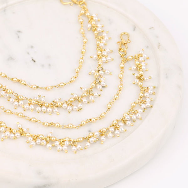 Pearl Cluster Silver Vel | 22K Gold-Plated (Project Handmade)