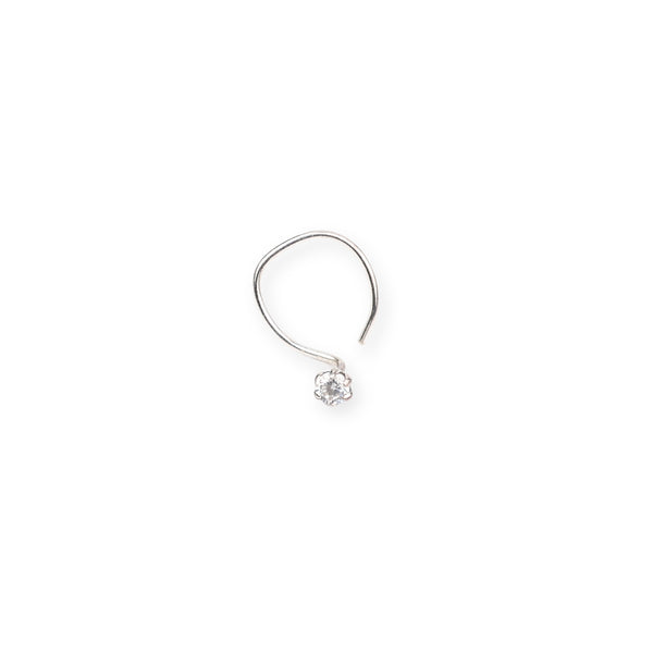 Round CZ Nose Pin (Pierced)