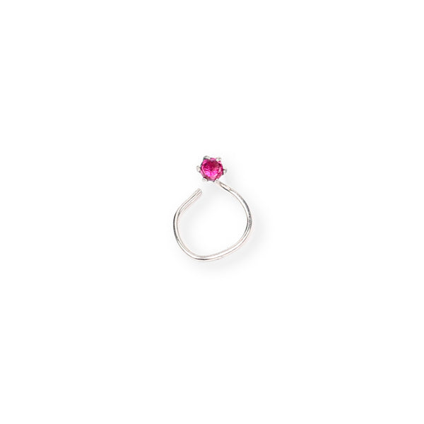 Tiny Pink CZ Nose Pin (Pierced)