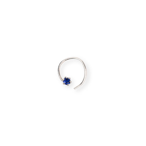 Blue CZ Nose Pin - Small (Pierced)