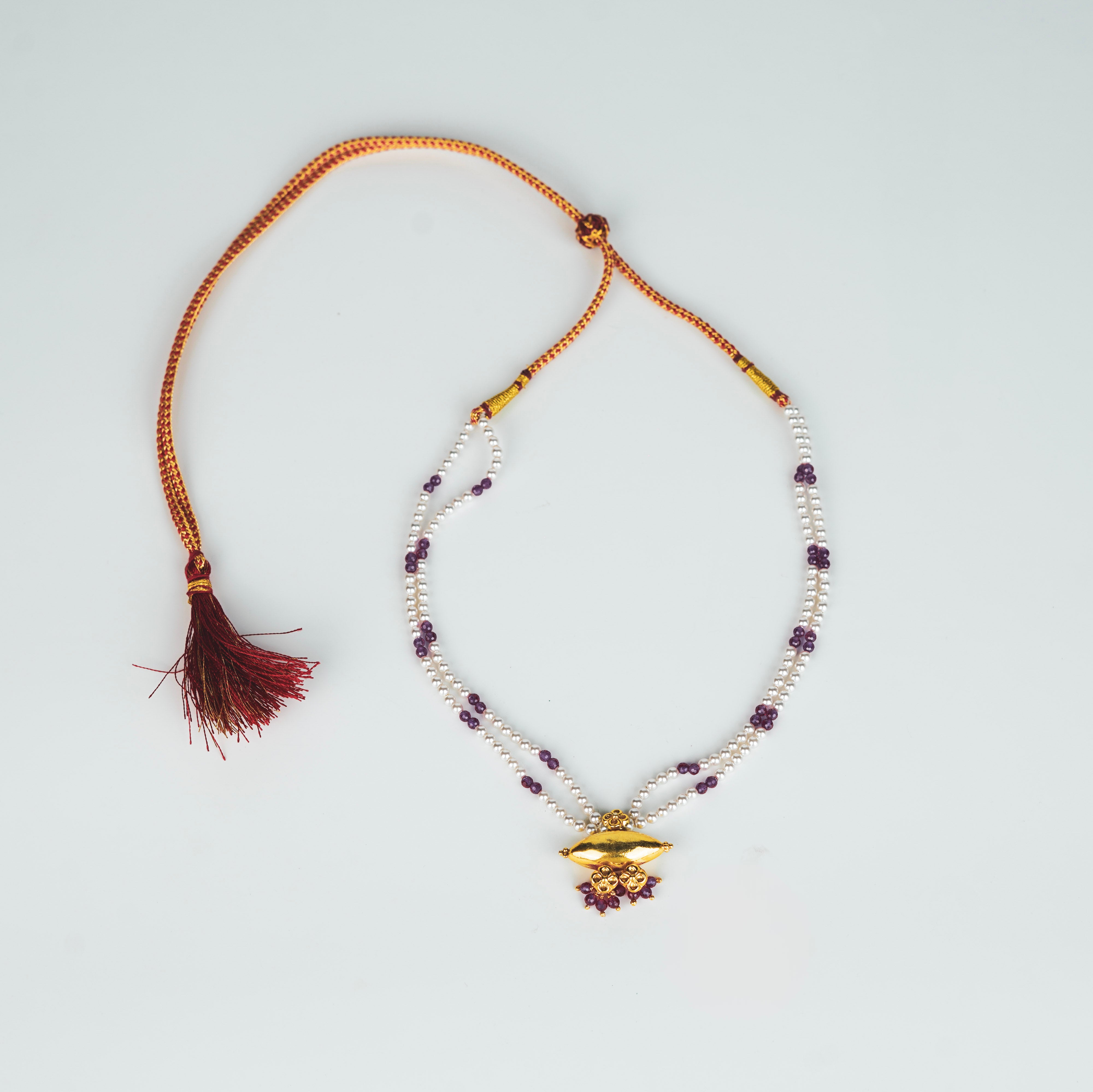 Tribal Choker with Ruby and Pearl | 92.5 Silver | 22K Gold Plated