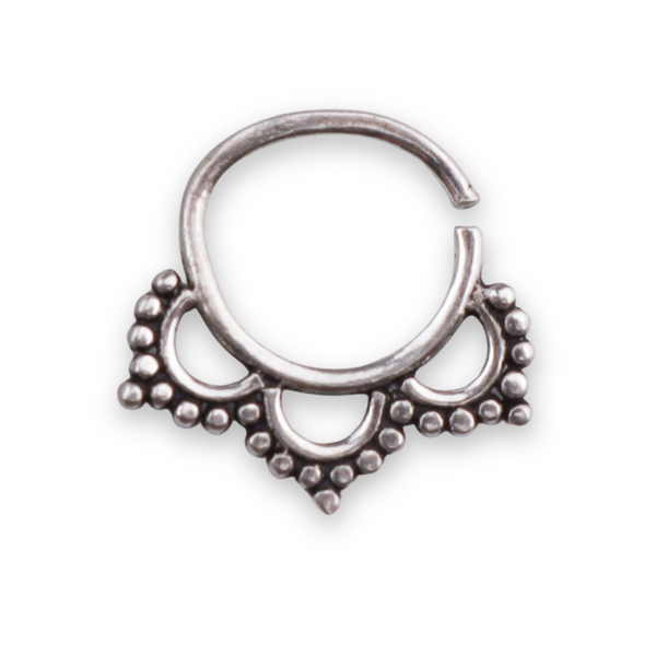 Oxidised Petal Septum Cum Nose Ring (Pierced)