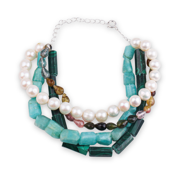 Semi-precious Stones & Freshwater Pearl Bracelet