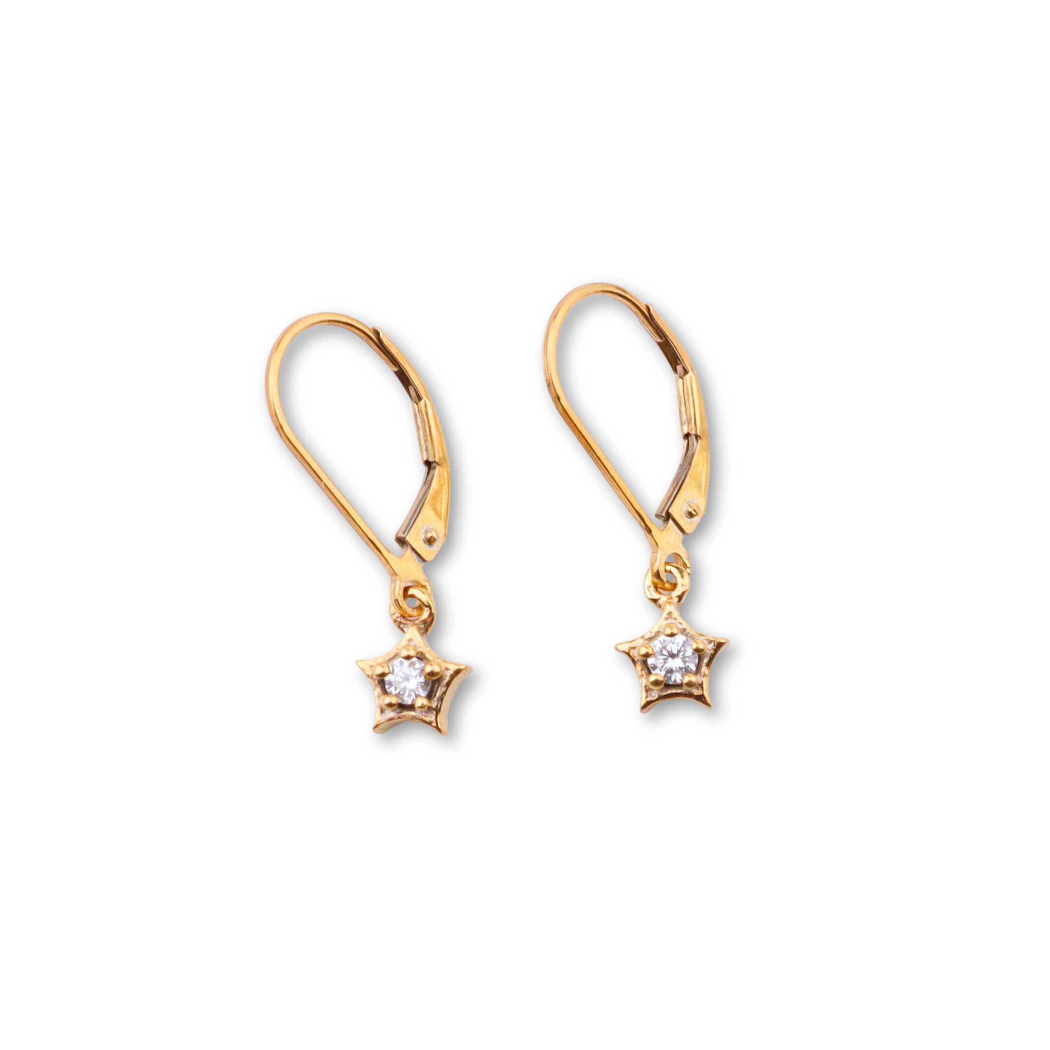 CZ Star Earrings | 22K Gold-Plated