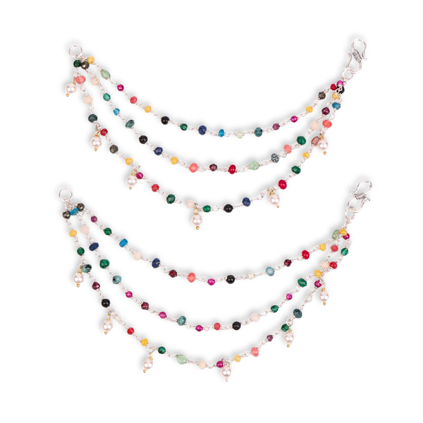 Multicolour Layered Silver Vel (Project Handmade)