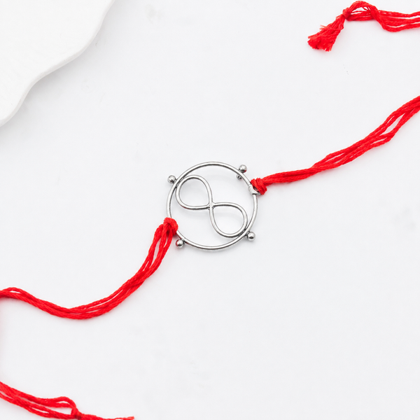Silver Infinity Round Rakhi