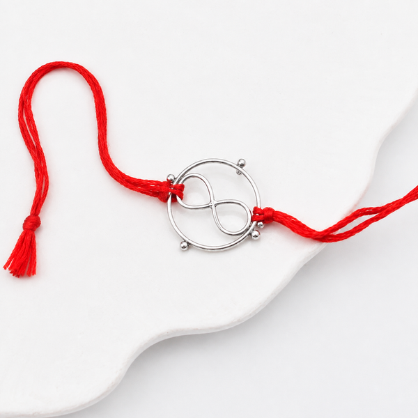 Silver Infinity Round Rakhi