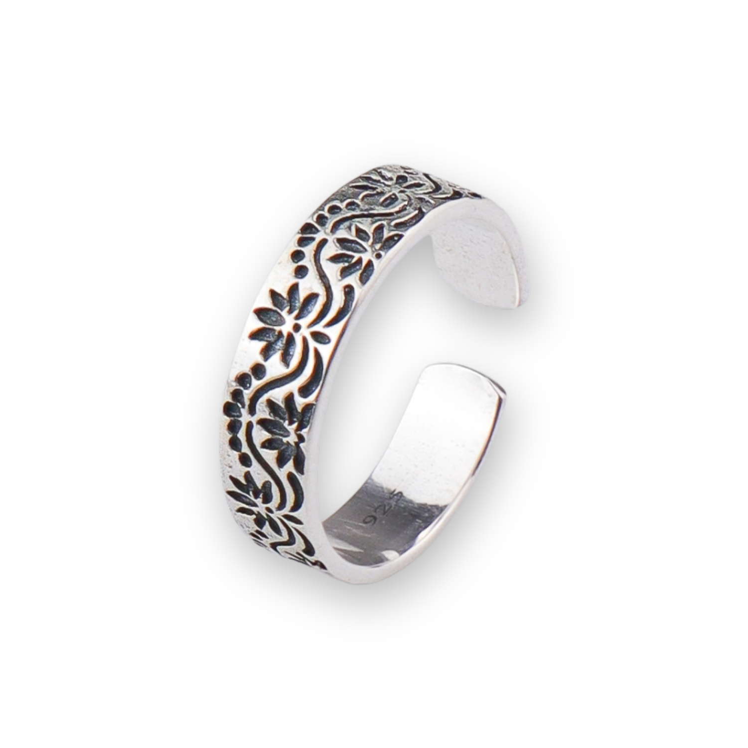 Petals Band Silver Ring