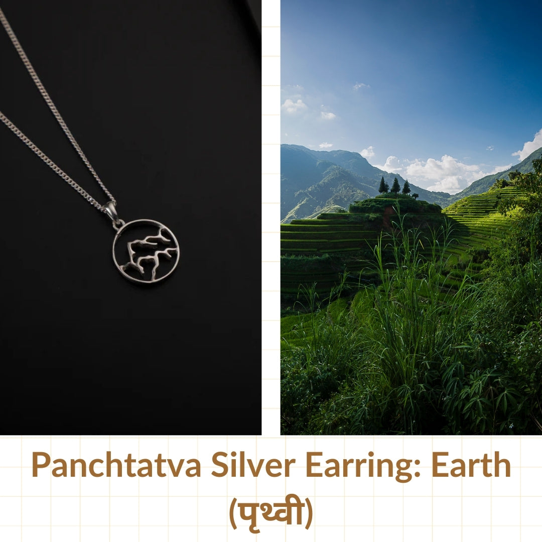 Panchtatva 5 Elements Silver Pendant: Earth (पृथ्वी)