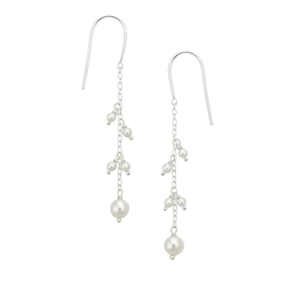 Sterling silver pearl danglers