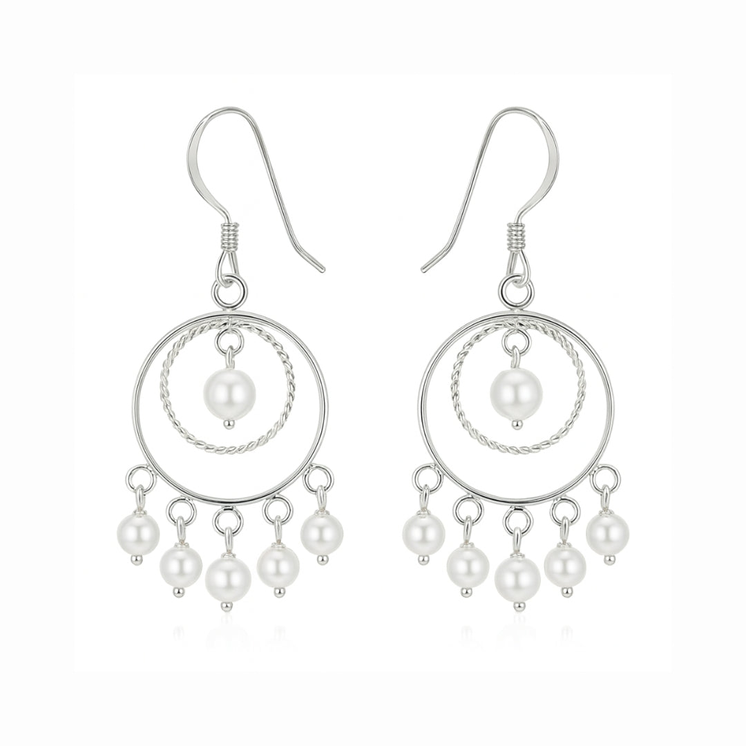 Pearl Chandbali | 92.5 silver earrings | Size : small