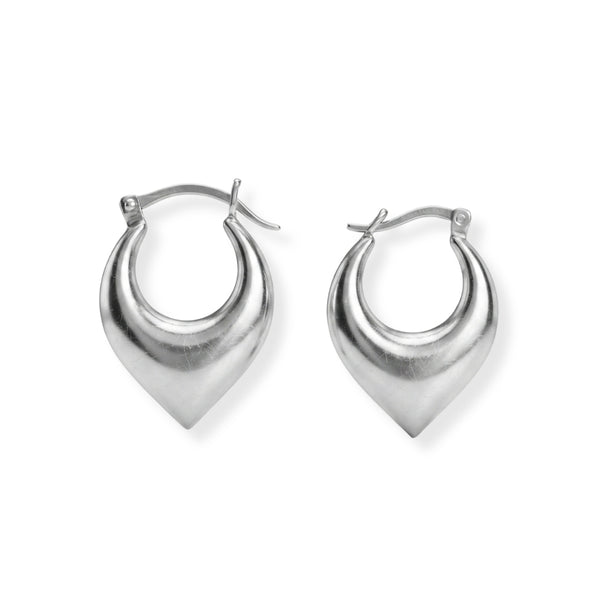 Silver Crescent Hoops