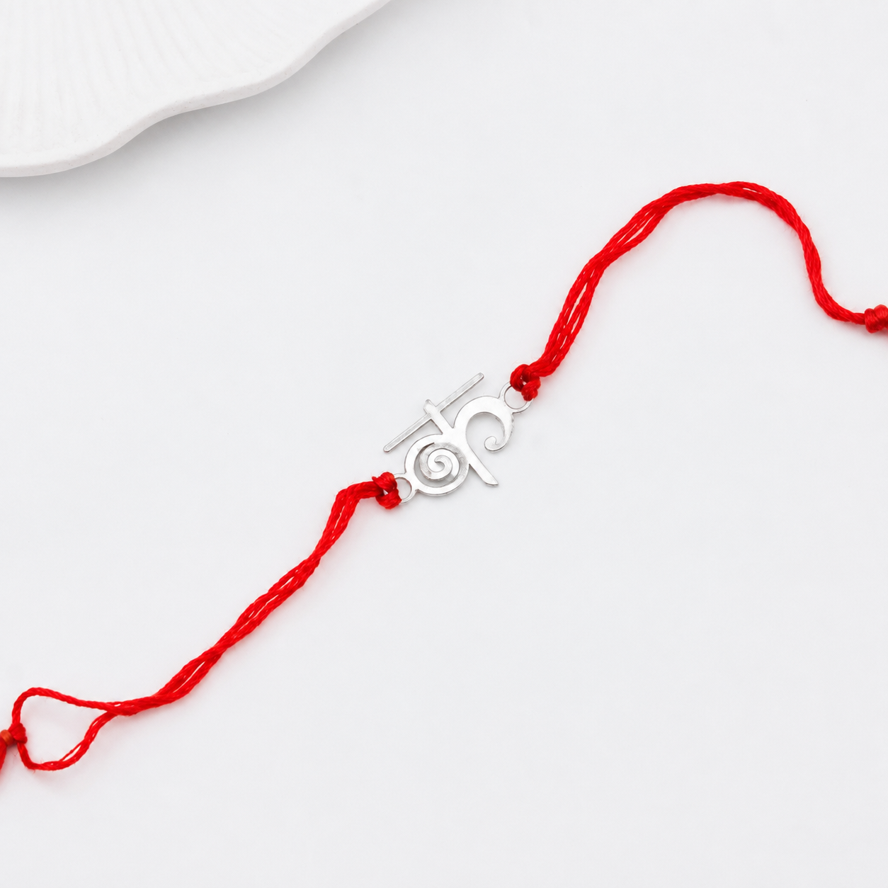 Silver Laser Cut 'क' Akshar Rakhi in Devnagari