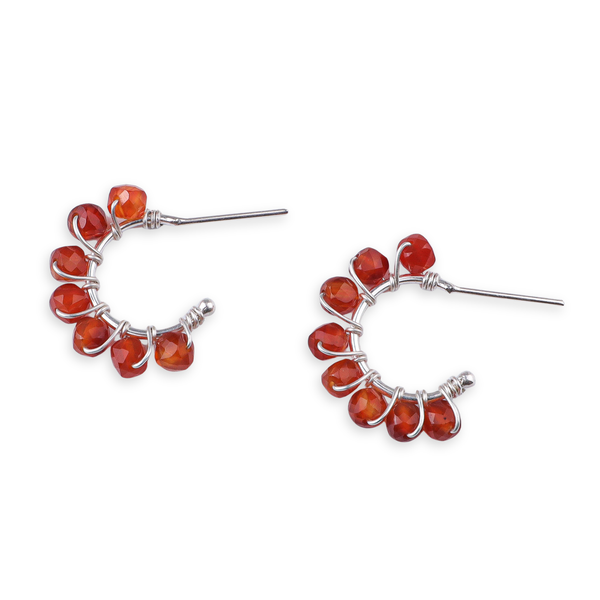 Carnelian Twisted Hoops (Project Handmade)