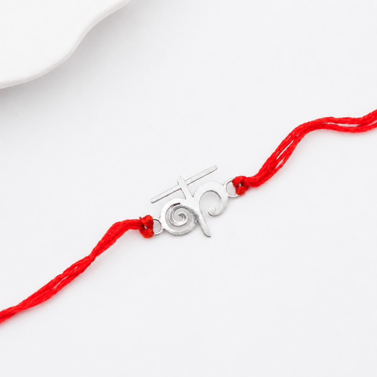 Silver Laser Cut 'क' Akshar Rakhi in Devnagari