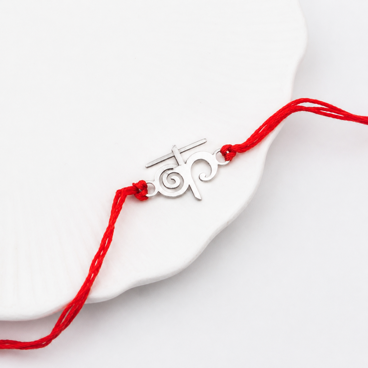 Silver Laser Cut 'क' Akshar Rakhi in Devnagari