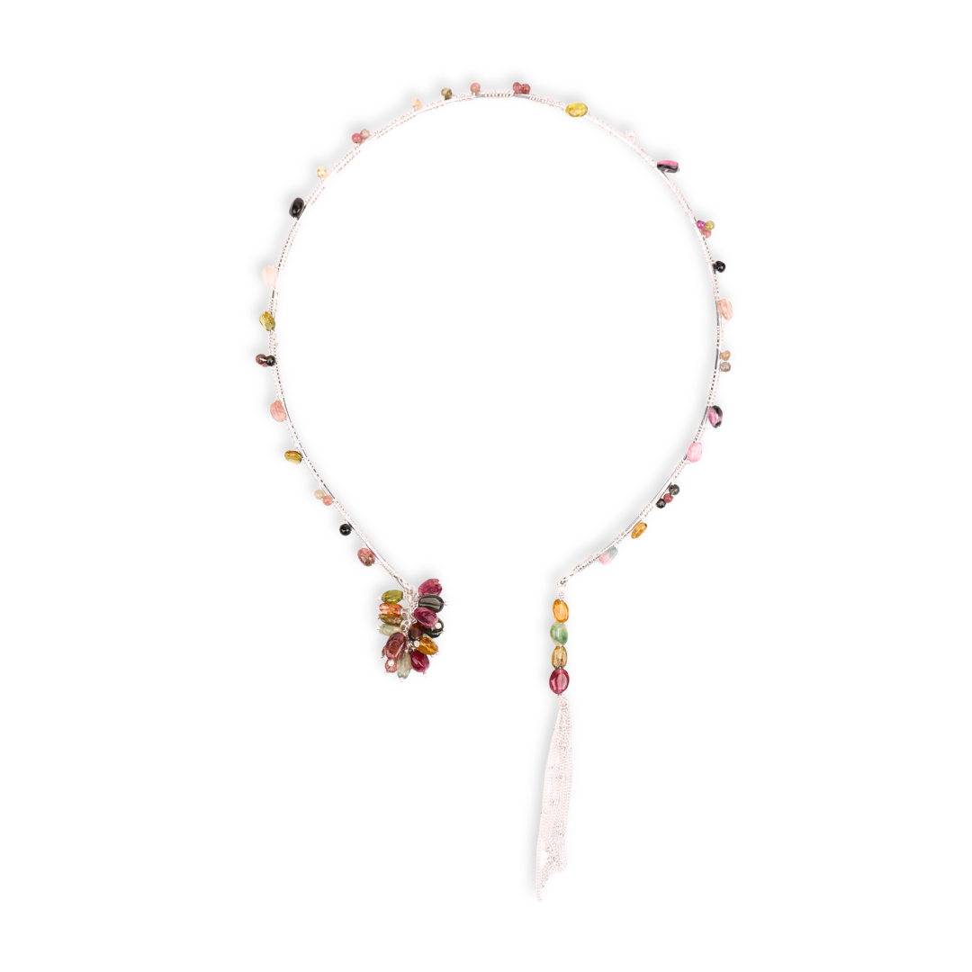 Tourmaline Cluster & Chain Hasli Necklace (Project Handmade)