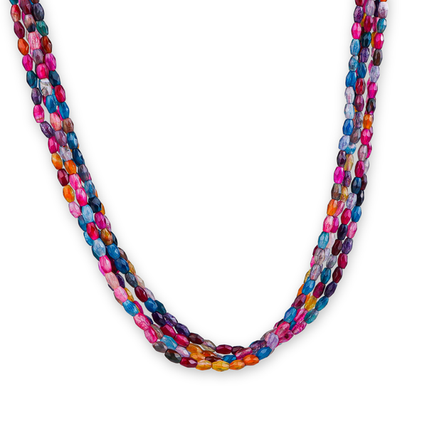 Multicolor Multi Agate Twisted Necklace