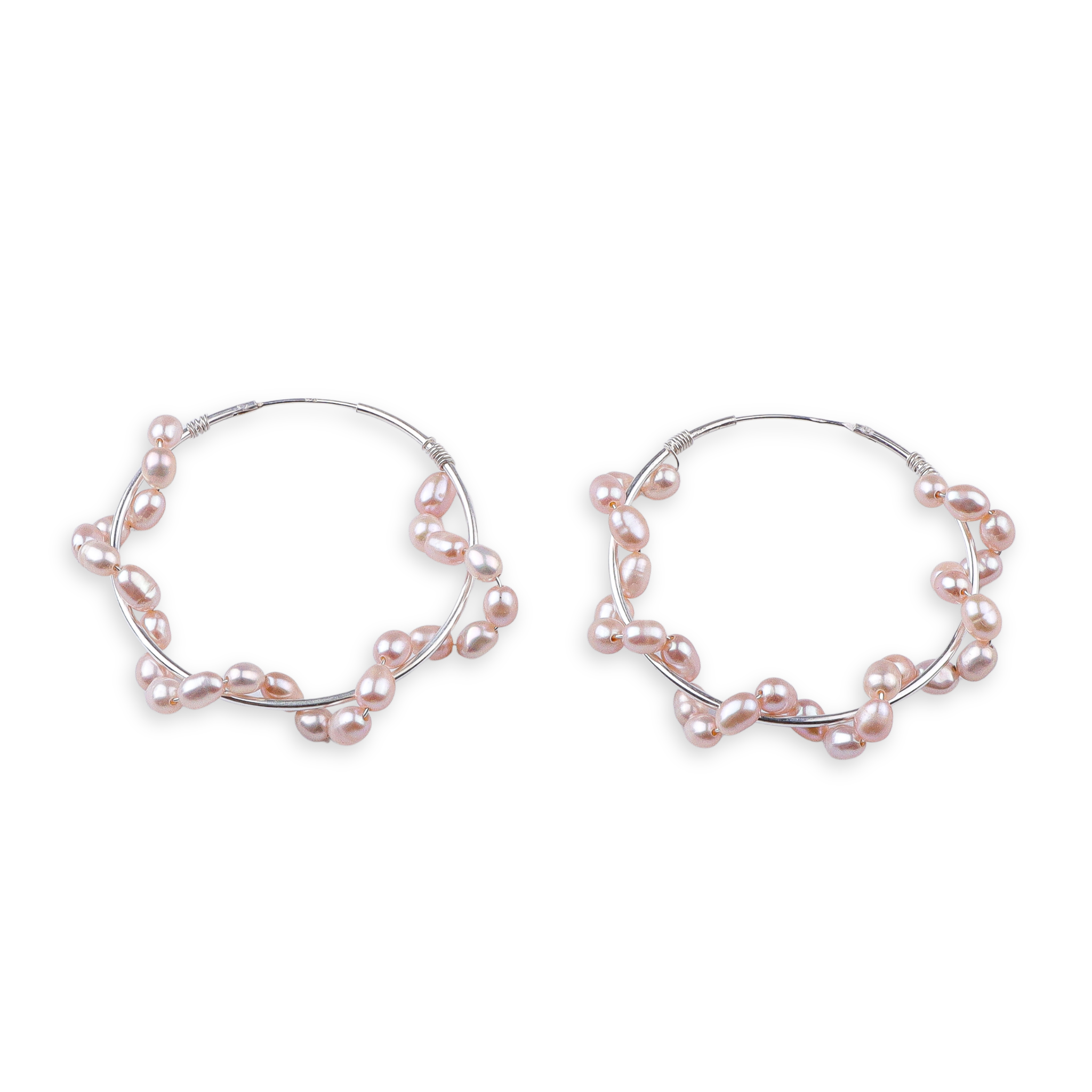 Twisted Rice Pearl Hoops (Project Handmade)