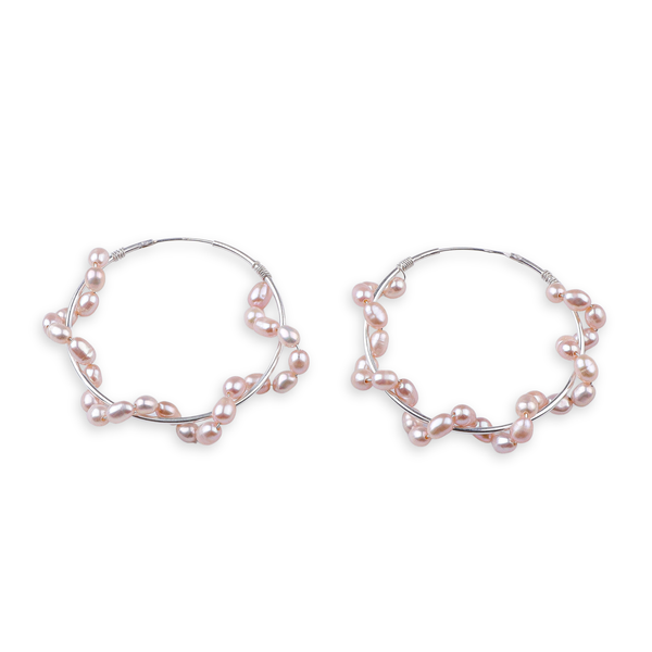 Twisted Rice Pearl Hoops (Project Handmade)
