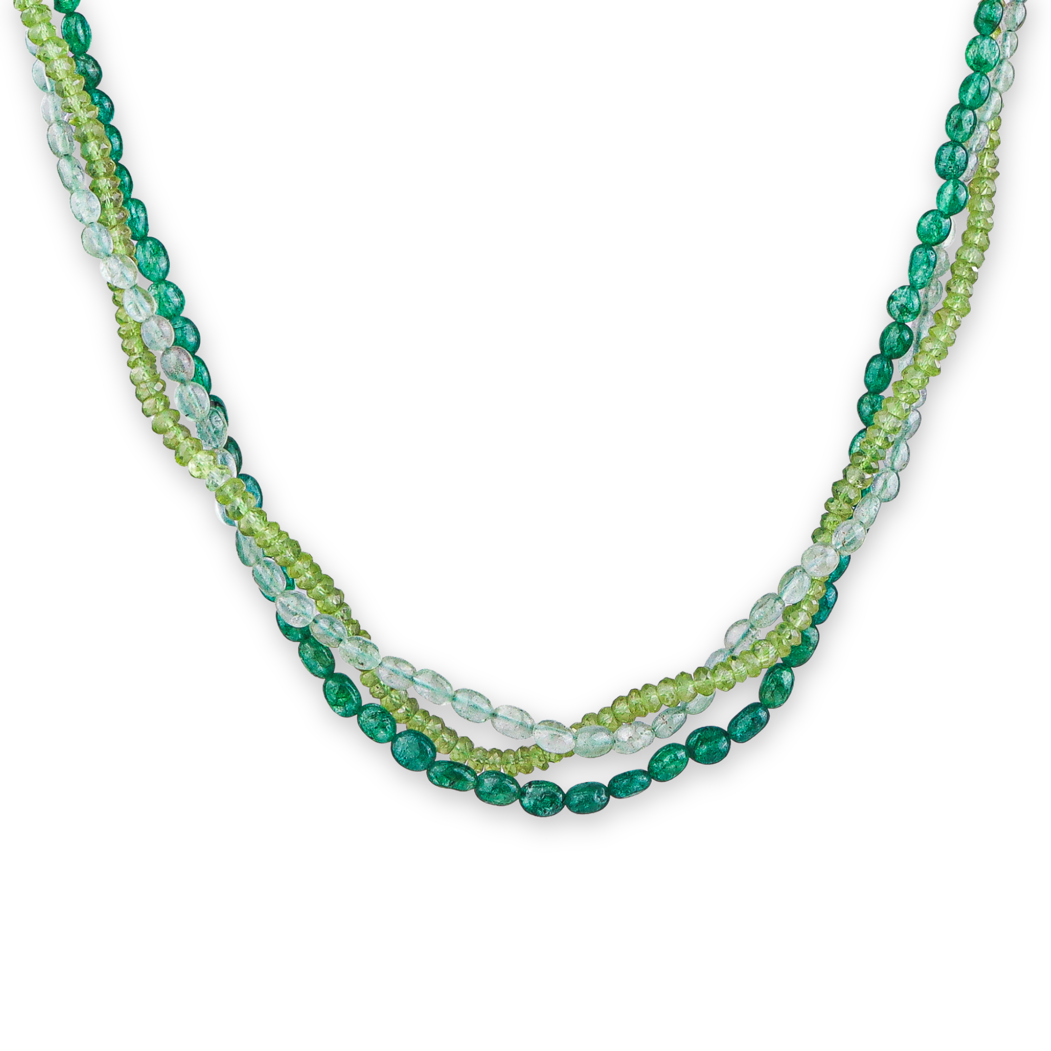 Russian Quartz & Peridot Twisted Necklace