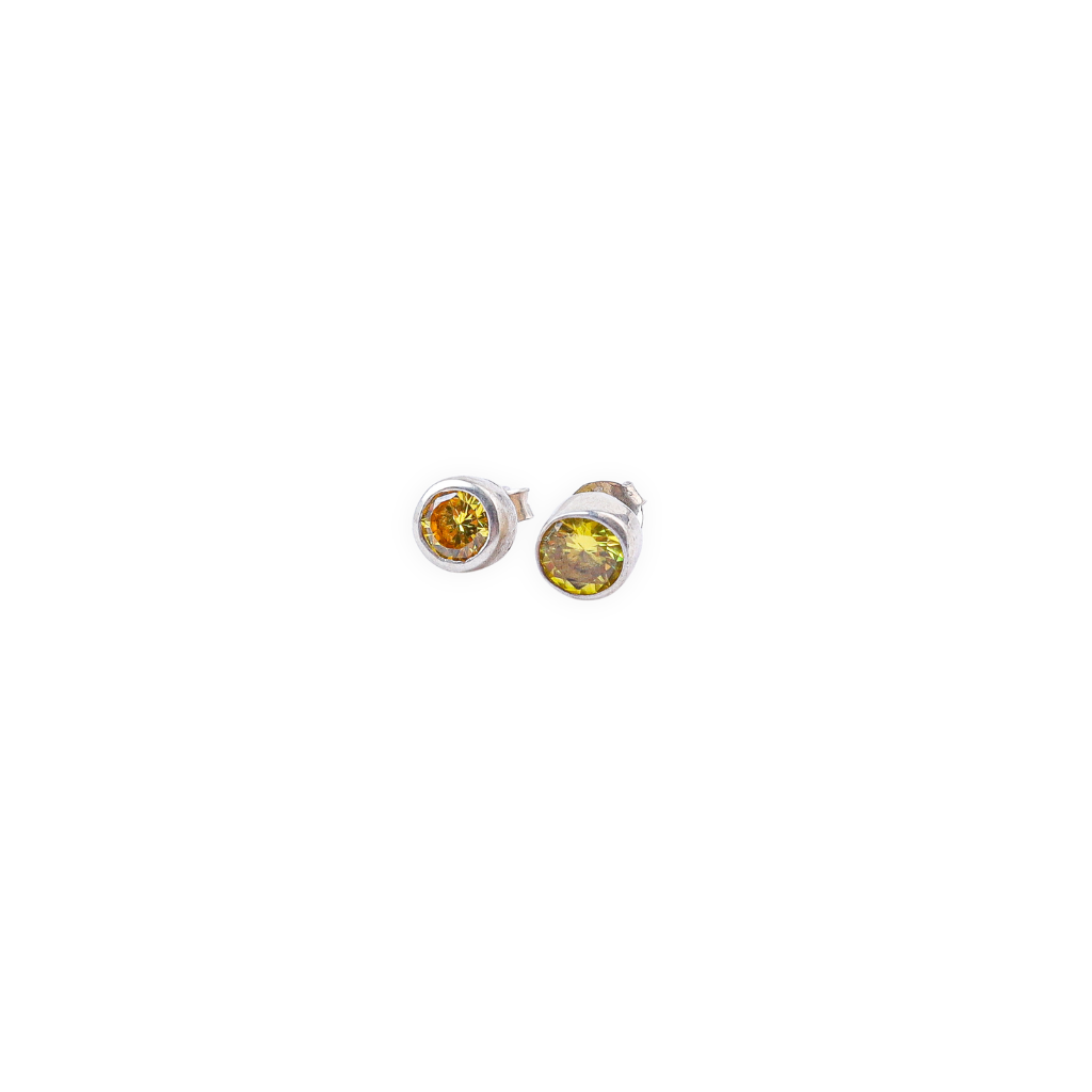 Yellow CZ Stone Studs