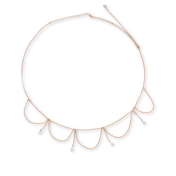 Waist Chain / Kamar Bandh with Pearl (Jhalar) | 22K Gold-Plated